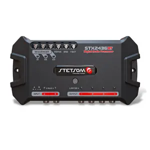 Stetsom STX 2436 Bluetooth DSP Crossover & Equalizer, Full Digital Audio Signal Processor with 4 Output Channels, Button Controls, Connectors, Gain Control & Smartphone Compatibility