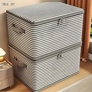 Large Fabric Storage Box with Handle, Multi-Purpose Clothes Organizer, Foldable Basket for Bathroom, Living Room, Bedroom, Stackable Organizer, Collapsible Storage Organizer, Collapsible Storage Bins