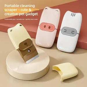 Multi-functional portable scraper for kitchen stove cleaning, glue removal, range hood scraper, floor grouting and maintenance.