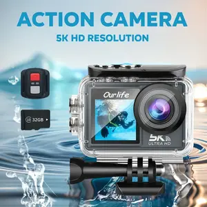 Ourlife  Outdoor Waterproof Action Camera for Vlogging with touchscreen Portable  Digital Video Camcorder | Perfect for Water Sports, Underwater, Fishing - Wide Angle Lens，gifts ， High Storage Capacity Wireless Connectivity vlogging camera