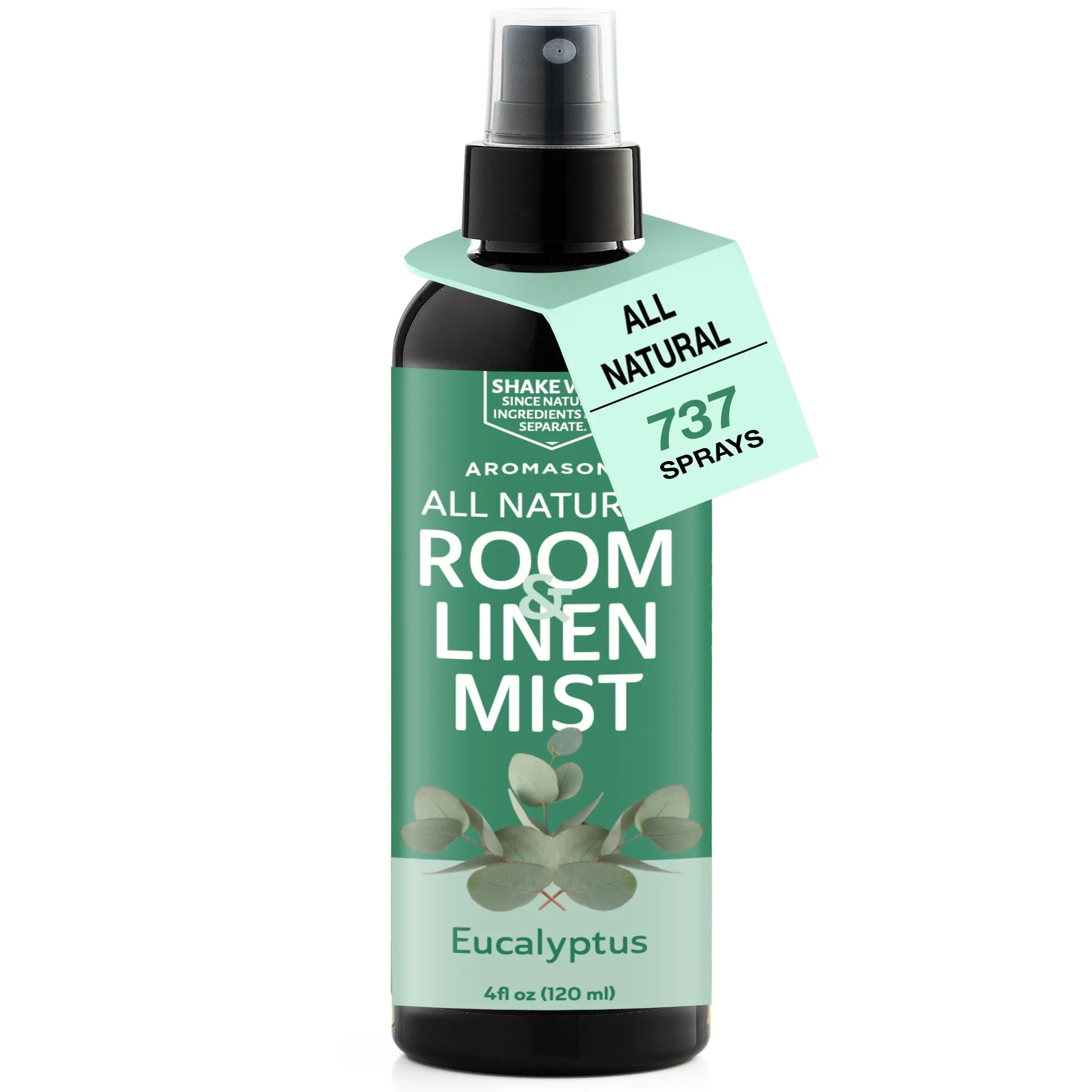 Aromasong Eucalyptus Mint Scented Room Spray Freshener - 4oz Natural Aromatherapy Home Fragrance, Calming Long-Lasting Refresher, Car Fresheners, Ideal Home Care Gift for Any Occasion