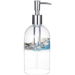Liquid  Floating Motion Bathroom Kitchen Vanity Accessory Soap Lotion Dispenser Oceam Sea Shell Conch
