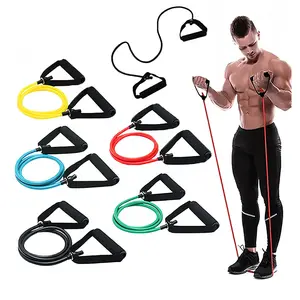 Resistance Band with Handle, 1 Count Exercise Band, Workout Band with Handles for Men Women, LINGPENG Strength Training Equipment, Muscle Training Equipment for Home Gym