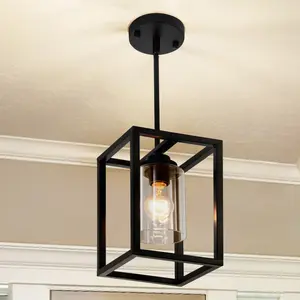 Ceiling Lighting Fixtures - 7.02 Inch Single Head Foyer Pendant - Length Adjustable / E26 Base / Bulb Not Included / Wall Controls