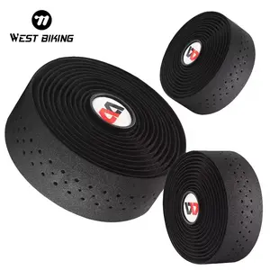 WEST BIKING Professional Bicycle Handlebar Tape High Quality Black Anti-Slip Bar Grips with Rubber Bar End Plugs