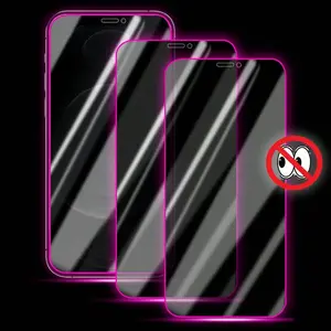 3-Pack Glow-In-The-Dark Privacy Protective Screen Protector for iPhone 17/16/15/14/13/12/11 Air Pro Plus Promax, Anti-Spy Film, Night Vision