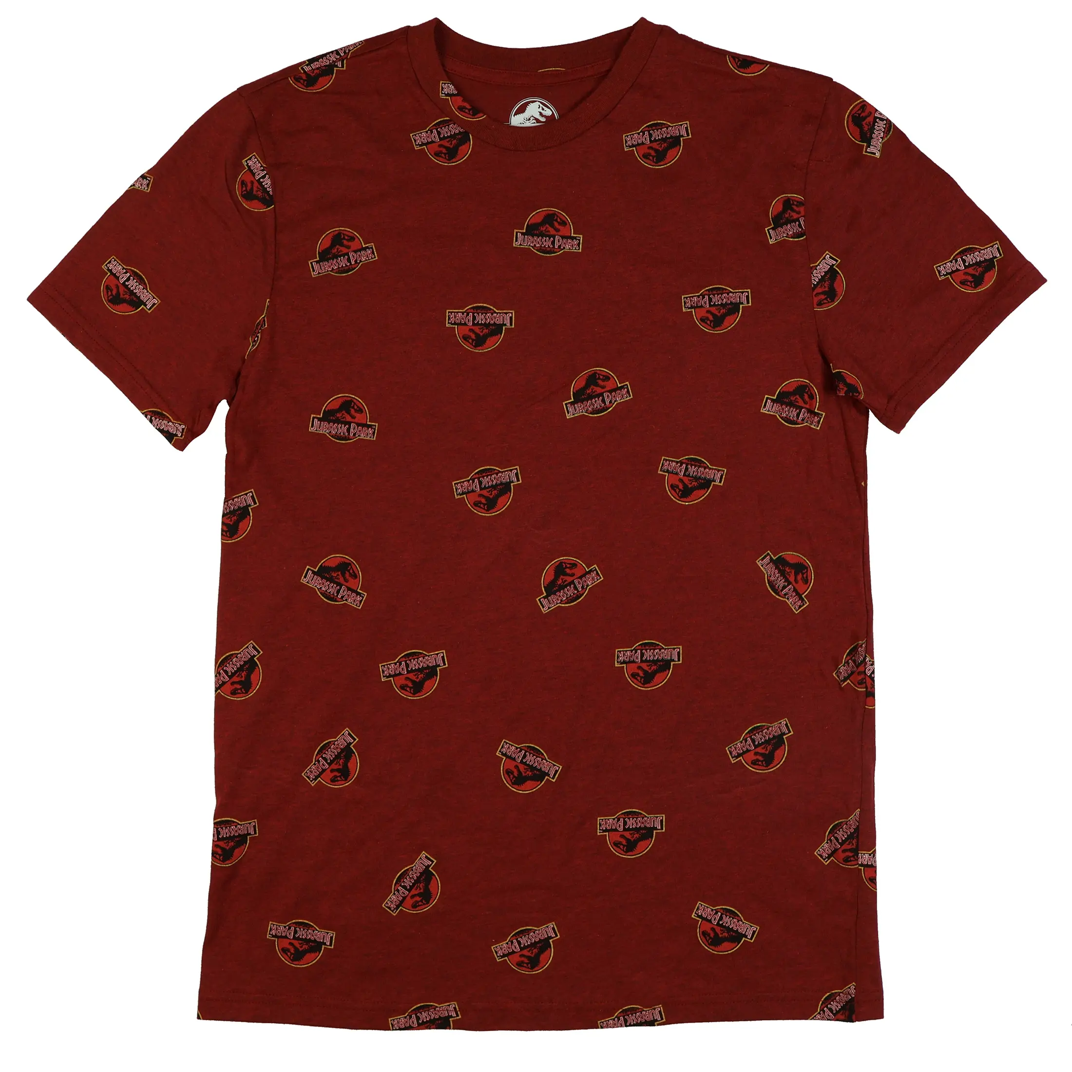 Jurassic World T-Shirt Men's Jurassic Park T-Rex Logo AOP Short Sleeve Tee