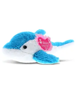 DOLLIBU Plush Heart Stuffed Toy - Super-Soft Polyester Fabric, Embroidered Dolphin Design, Ideal Mother's Day Gift for Kids