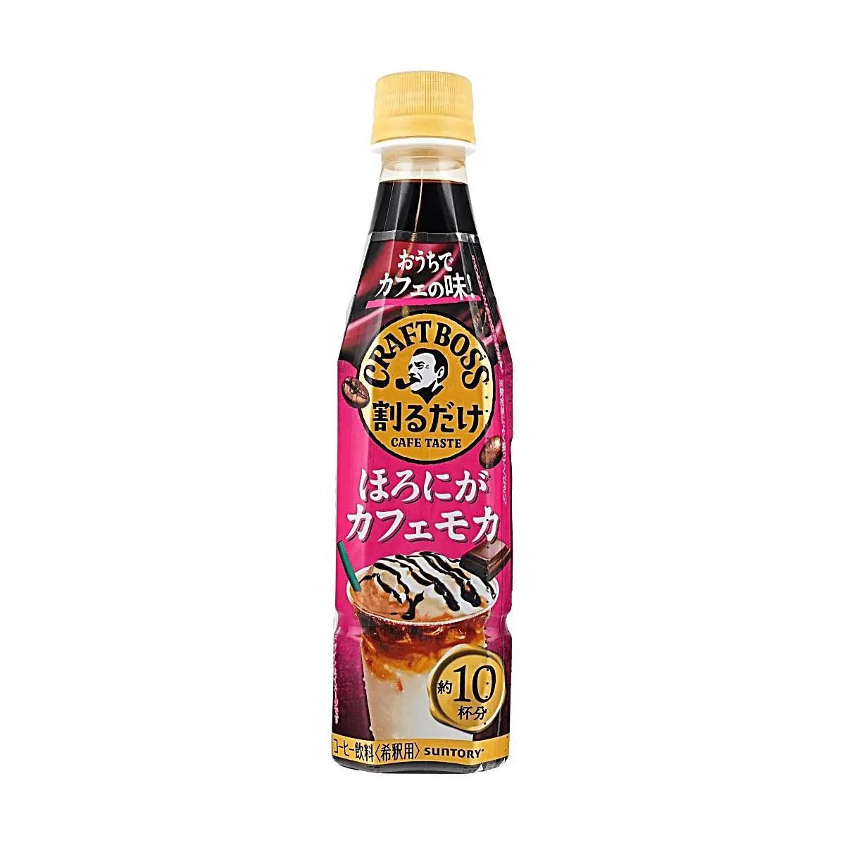 Suntory Craft Boss Coffee Concentrate Mocha Flavor - 340ml Bottle, Makes Approx. 10 Servings, Rich & Slightly Bitter Taste