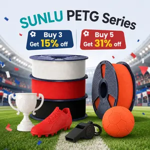 [SAVE 31%] SUNLU PETG 3D Filament 1.75mm | SAVE 31% ON 5 ROLLS | Mix & Match Any Color | 3-Day Guaranteed Delivery | Optimized for Bambu Lab, Creality, Flashforge - High Toughness summervibes