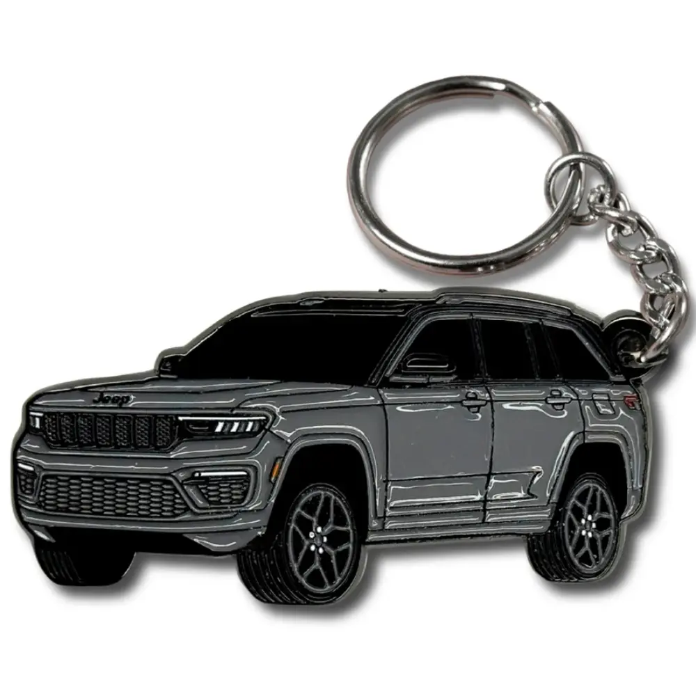 Jeep Grand Cherokee Keychain Accessory, Off Road Car Key Ring for Men Women, Metal Automotive Key Fob Gift, Compatible Grand Cherokee Fan Accessories