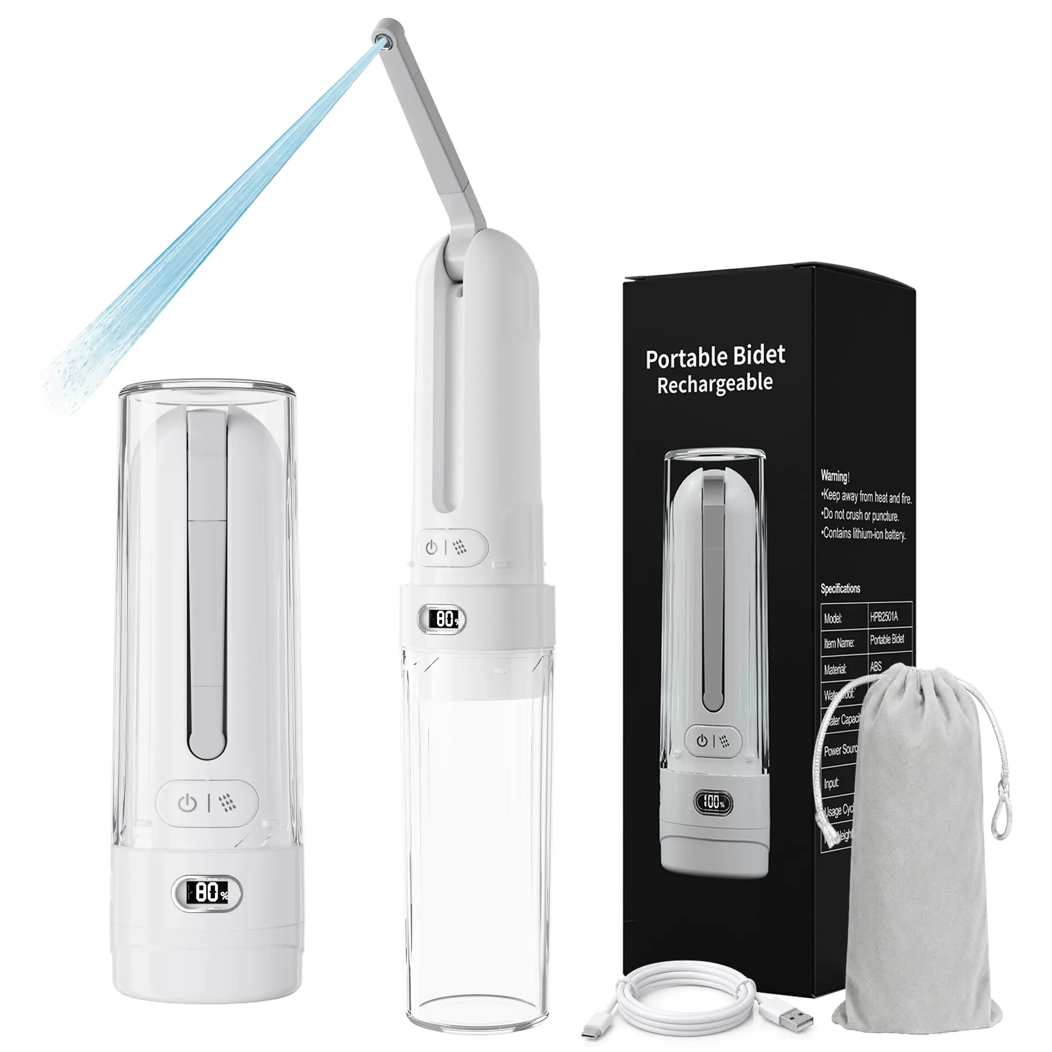 Portable Bidet Rechargeable Electric Travel Bidet for Travel,Camping & Home | Postpartum & Perineal Care | menstrual hygiene | Ultra High Pressure USB-CHygiene Device with Seat-Bidet-Level CleaningPower | baby bags,home essentials
