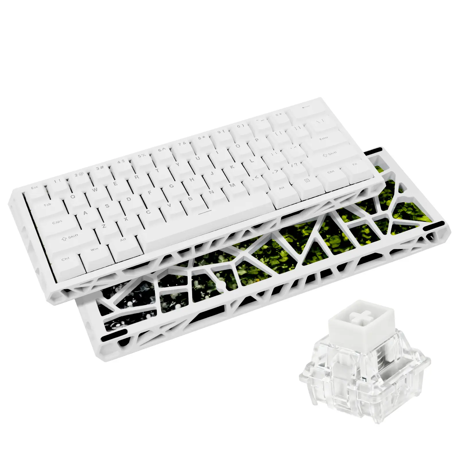 Compact 60 Layout Magnetic Gaming Keyboard Hollow-out Frame Design 0.01mm Adjustable Trigger PBT Sublimation Keycaps Low Latency for Laptop PC