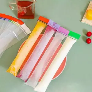Disposable Ice Pop Bags DIY Crushed Ice Pops Dual Sealed Storage Bags, 50pcs Pack, Popsicle Mold Kitchen, Perfect for Homemade Treats and Party Favors