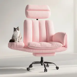 【Tiktok Choice】 Ergonomic PU Office Chair with Armrests & Wheels,   Executive Gaming Computer Chairs with Foot Rest, Wide Seat Reclining Desk Chair