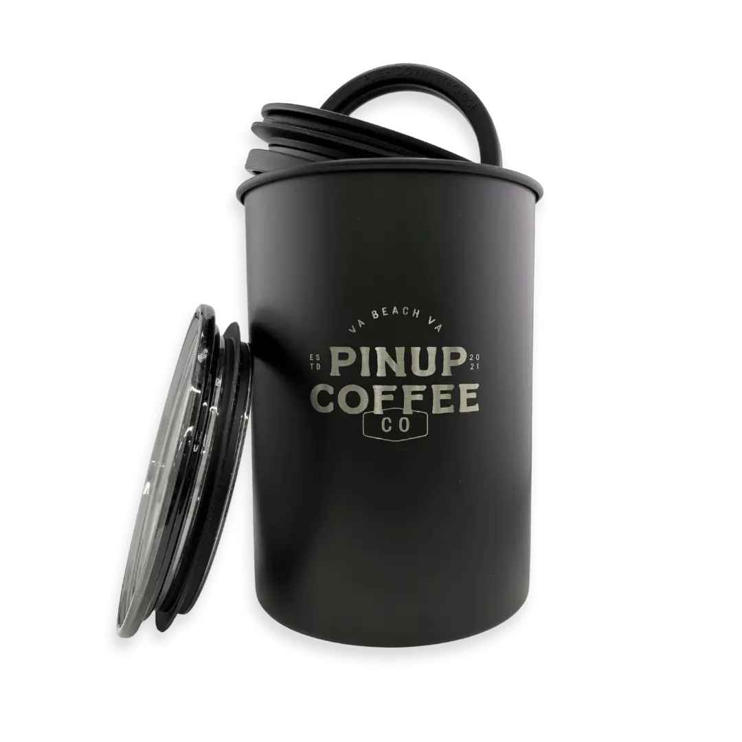 Pinup Coffee Co Airscape Classic 7" Stainless Steel Coffee Canister – Airtight Storage (1 lb)