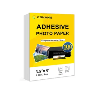100 Sheets Large Quantity 3R Self-Adhesive Photo Paper, 3.5x5 inches, 36lb 135G, Glossy Inkjet Sticker Photo Paper, Suitable for Inkjet Printers, High-Quality Printing