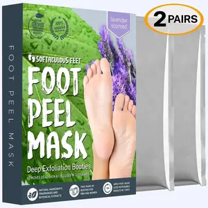 Softaculous Foot Peel Mask, 2-Pairs (Lavender Scent), Made of Natural Ingredients for Gentle Skin Care - Women Sizes 4-13 & Men Sizes 4-12 Foot Peel Deep Repair Feet Callus Dead Gel Moisturize Peel Exfoliate Smooth Hydrate