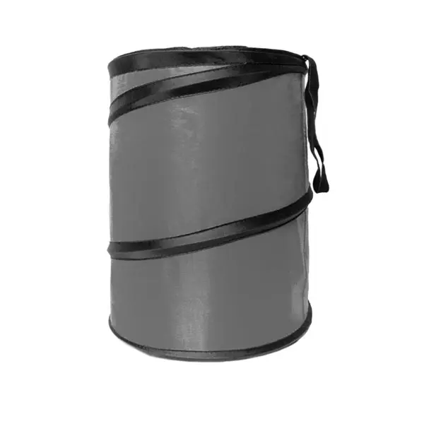 Large Collapsible Gray Plastic Trash Can - Waterproof Home Care Bin for Trash Storage & Cleaning Supplies Organization, Water Proof, Trash Storage Can