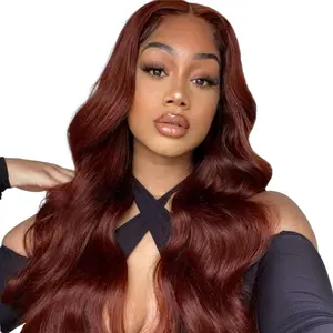 Reddish Brown Body Wave 6*4 Wear Go Wig 180% Density Pre Plucked Pre Cut Lace Closure Wig Glueless Colored Human Hair Wig BGMgirl Hair TikTokShopBlackFriday
