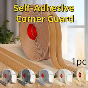 1 Roll 4Cmx2Meters Self-Adhesive Corner Guard, PVC Flexible Corner Protector with Wood Grain, Molded Border Decorative Strip, Three-In-One Design, Wood Grain Texture Design, Suitable for Home Decoration, Wall Panel Molding