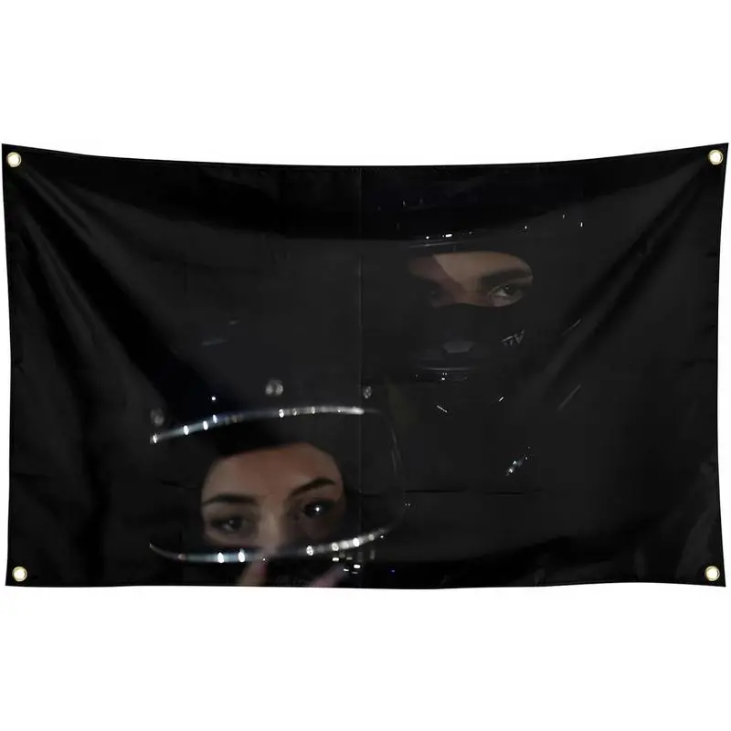 Music Theme Rapper Fabric Tapestry - Wall Decor, College Dorm Bedroom Gift, Machine Washable Home Decor Item (Rolled Pack)