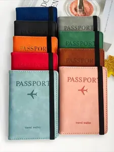 RFID Blocking Passport Holder, Unisex PU Leather Retro Business Wallet, Multi-Functional Travel Accessory for ID & Bank Cards, Passport Cover, Travel Document Holder