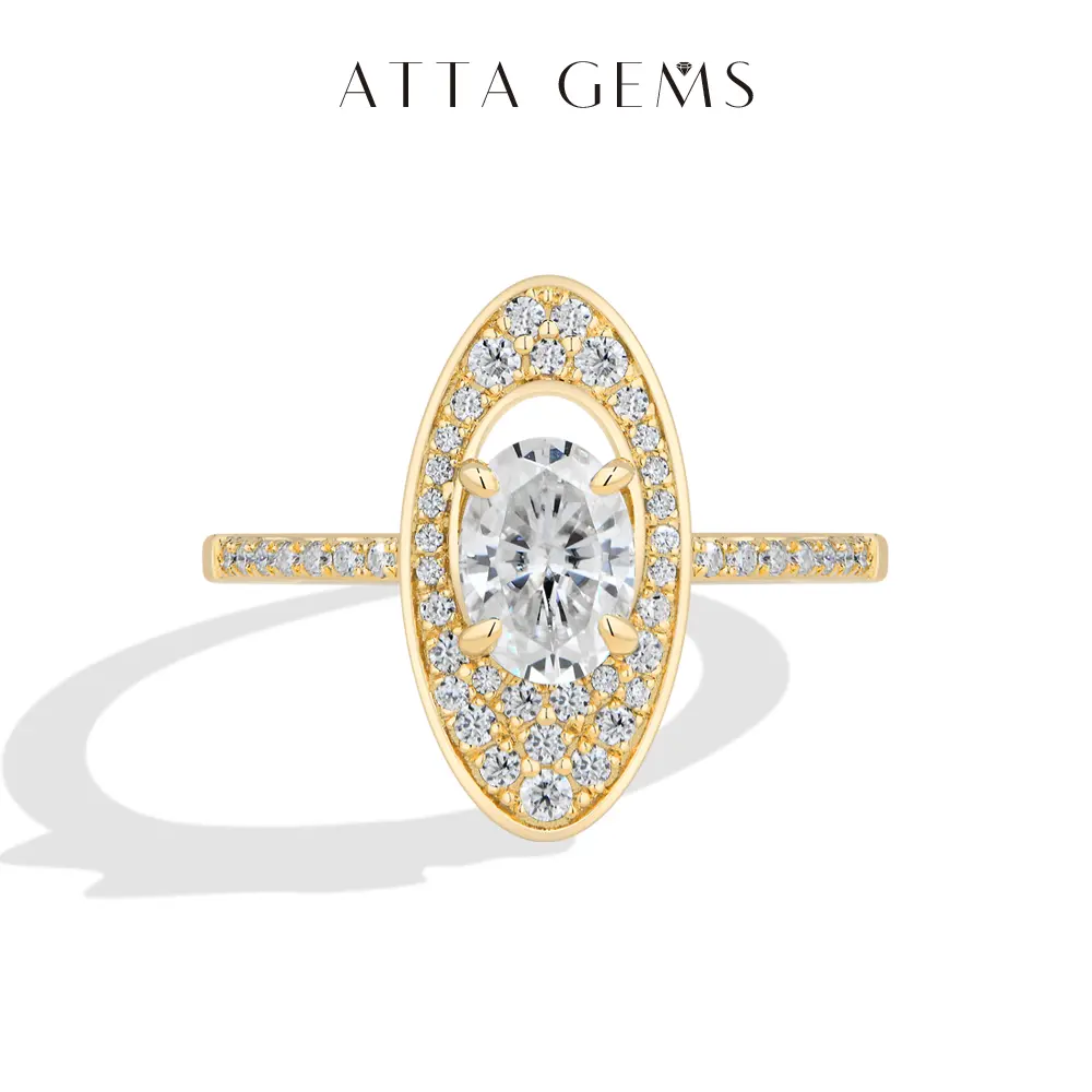 ATTAGEMS 1CT Oval Cut D Color vvs1 Lab-Created Moissanite Ring For Women Girls 925 Sterling Silver Ring Daily Wear Birthday Anniversary Gift SpringStatements R382, Engagement Ring, Vvs1 Clarity summerwins
