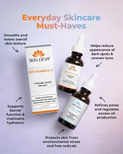 Skin Deva Skin Tone and Texture Support Duo | Vitamin C Serum & E Ferulic Acid  & Niacinamide Serum