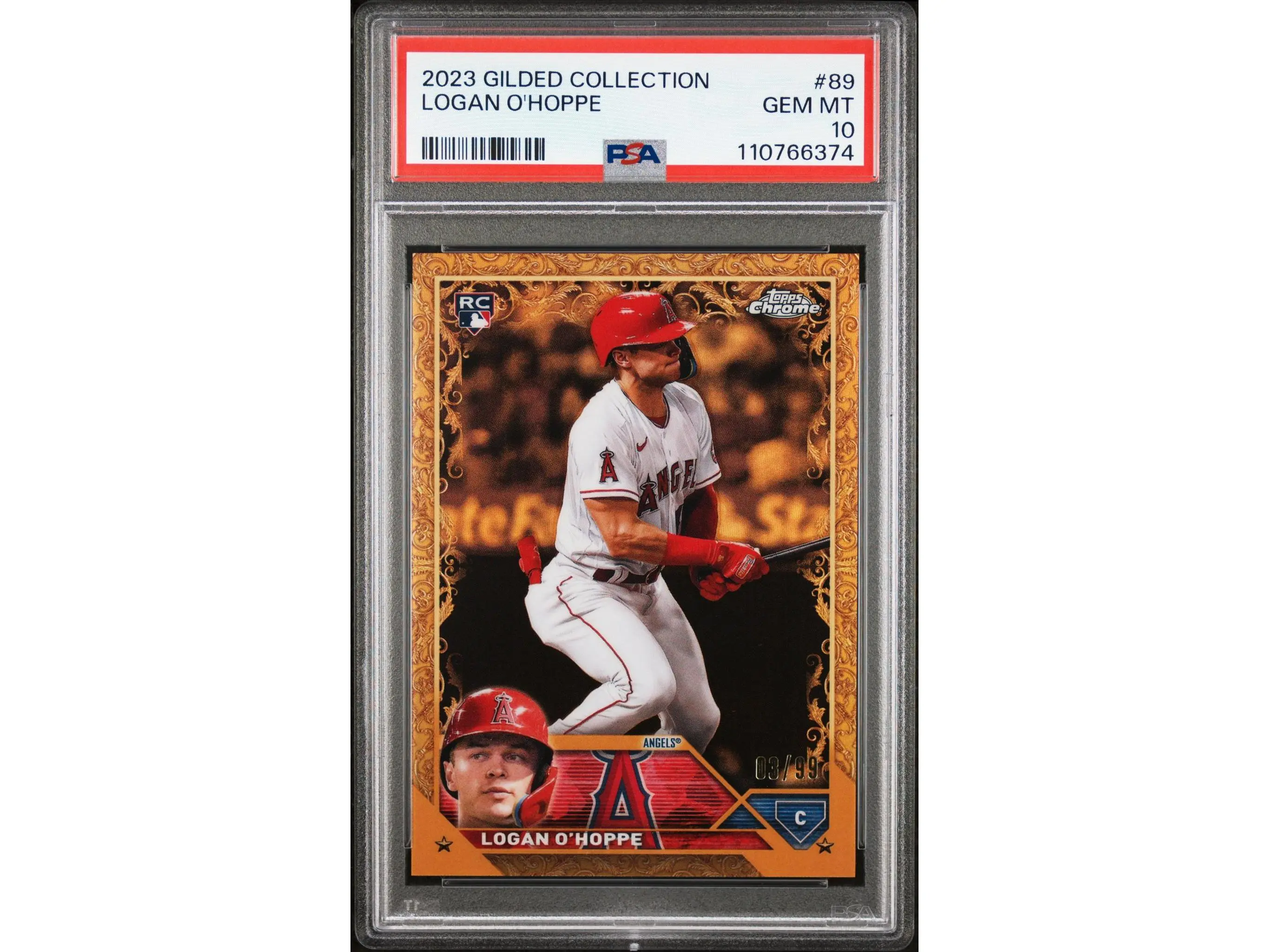 2023 Topps Gilded Collection Logan O'Hoppe #89 /99 PSA 10
