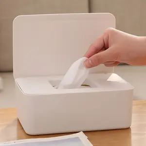 Rectangular Paper Towel Box with Lid, Plastic Dust-Proof Design, Universal Use for Living Room, Dining Table, Bathroom, Office