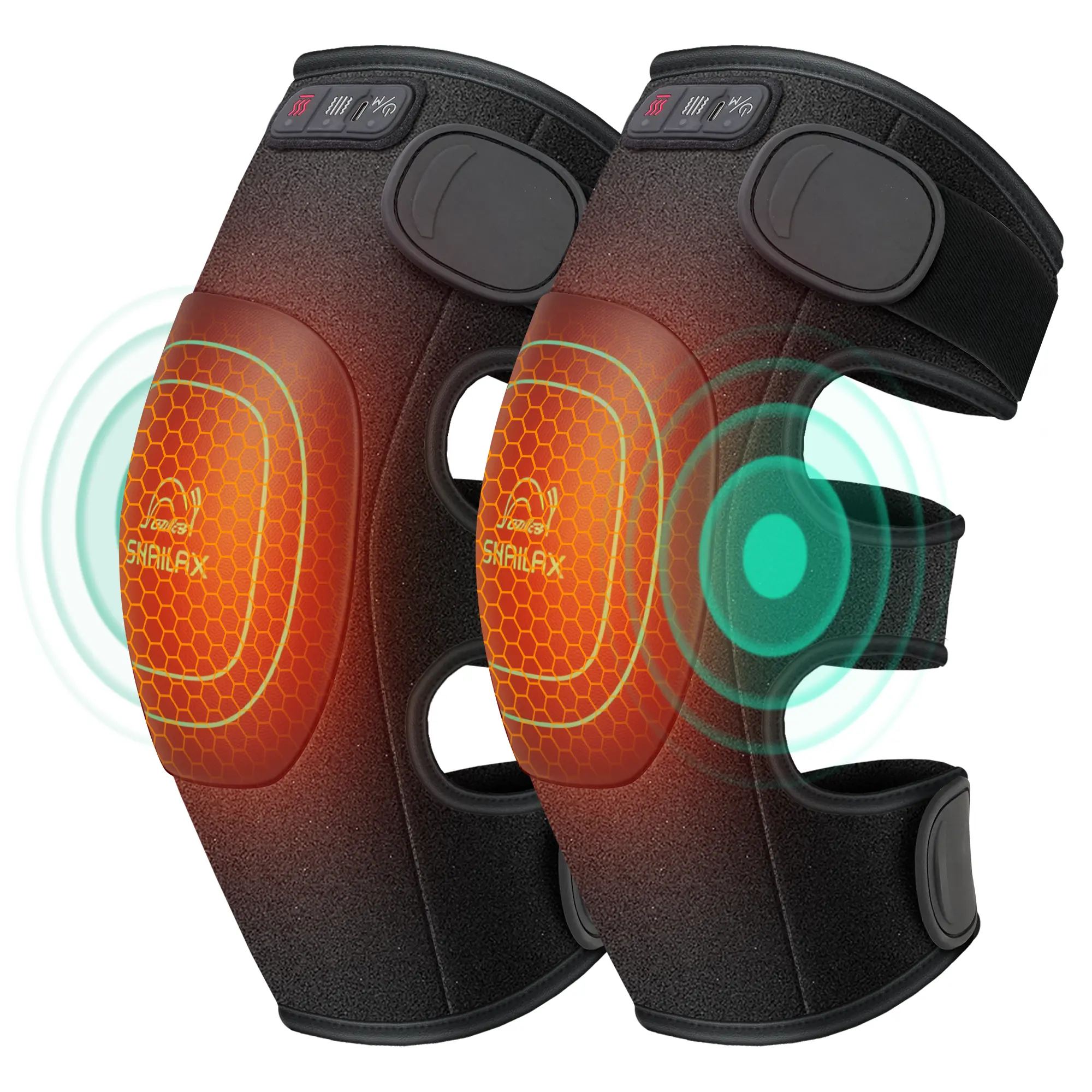Cordless Knee Massager with Heat - 360° All-Around Vibration, Graphene Heating Pad, Rechargeable Multi-Mode, Large-Size Range Massage Devices, Cordless Vibration Massager for Athletes, Home Office Use Gifts, Cordless Vibration Massager Massage Devices