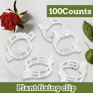 100 Counts Plant Support Clips, White Tomato Trellis Clips for Stable Growth of Climbing Plants