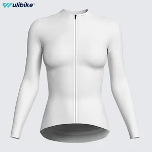 Wulibike Cycling Jersey Women Long Sleeve,Bike Shirts for Women Biking Tops Breathable Cycle Jerseys with 4 Pockets