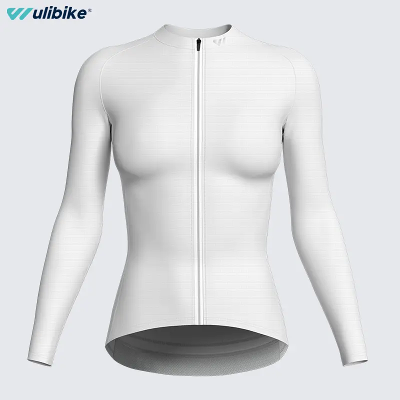 Wulibike Women's Jersey, Long-Sleeve Cowl Neck Biking Top, Quick Dry Performance Fabric with 4 Pockets and Reflective Strips, Cycling, Fitted, Breathable Fabric, Zip Garage, Avoid Bleaching, Cool Bike Gear
