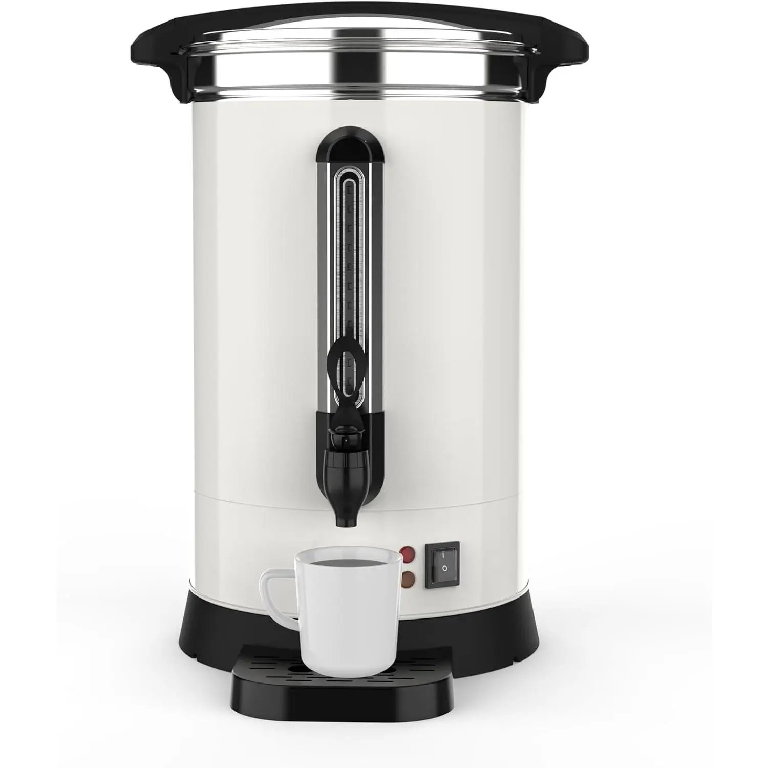 GARVEE Commercial 120 Cups Coffee Urn, 18L Double Stainless Steel Coffee Maker, Hot Water Urn for Catering, Meeting, Wedding(White)