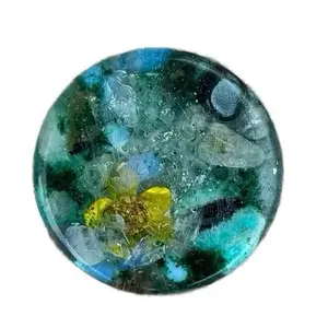 13th (Earth Core) Chakra Orgonite - Higher Morphogenetic Chakra Handmade Aquamarine with Stargate Sands, High Frequency Crystals & Organic Metals, No Activation Required