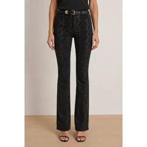 Aria Flare Jean - Black Python