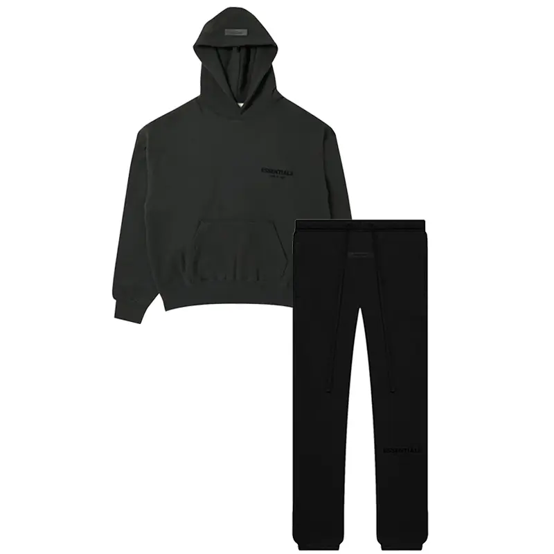 Fear of God Essentials Pullover Hoodie & Tapered Fit Sweatpants Set Stretch Limo