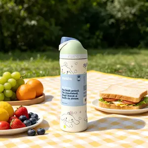 Owala × Yuumei Dog Collaboration FreeSip Double-Wall Vacuum Insulated 24 oz Drinkware Flask, Portable Tumbler for Camping, Travel - Office, Gym Use, Birthday Gift Option, Flasks Water Bottles