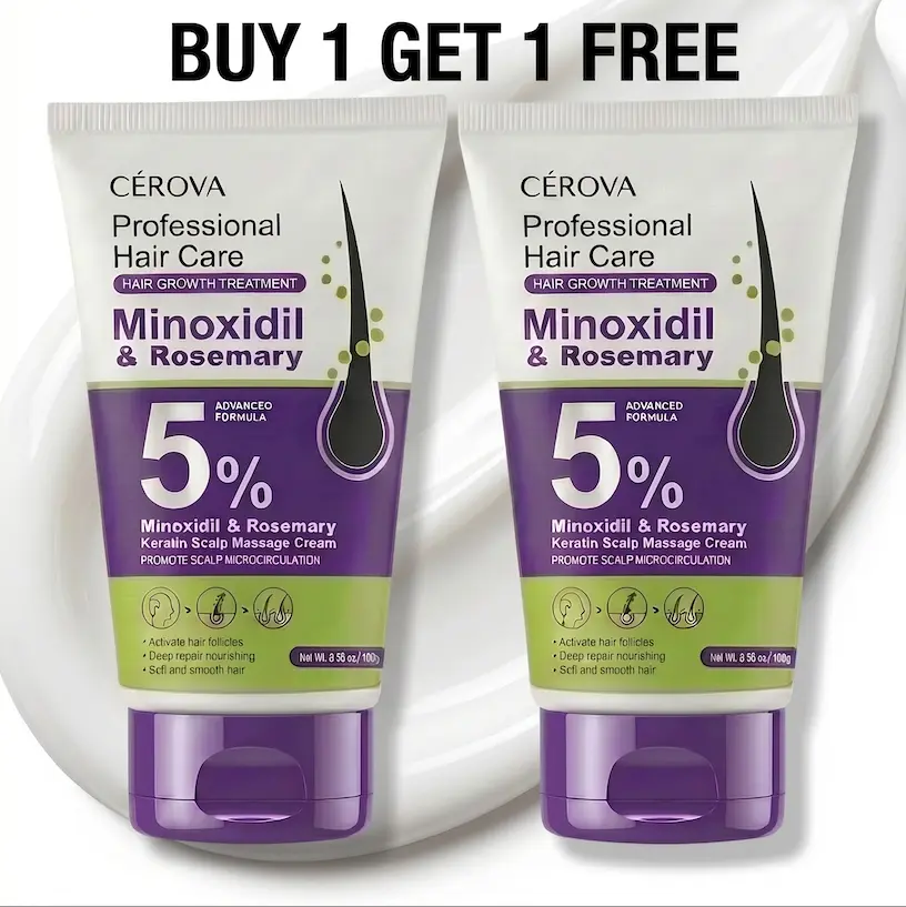 CEROVA 5% Minoxidil & Rosemary Hair Regrowth Foam - Anti-Hair Loss Scalp Treatment with Keto Ginger Extract, Keratin, Nourishing Haircare Product (New Release)