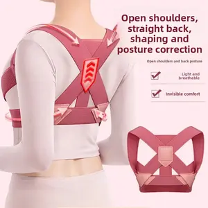 Beautiful back pull strap, body posture strap, men's and women's invisible open shoulder straight back aligner, women's sitting posture hunchback correction belt Resistance Fitness