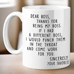 BNB Worlds Best Boss Mug, 11 Ounces, Best Boss Gifts For Men, Lady, Funny Boss Gifts, Boss Coffee Mug, Best Boss Ever Mug, Boss Mugs For Men Women