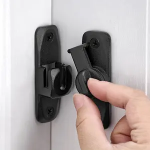 Matte Black 90/180  Barn Door Latches, Zinc Alloy Right Angle Gate Lock, Flip Door Latch Hardware,  Sliding Door Lock for Cabinets, Bathroom, Barn Door