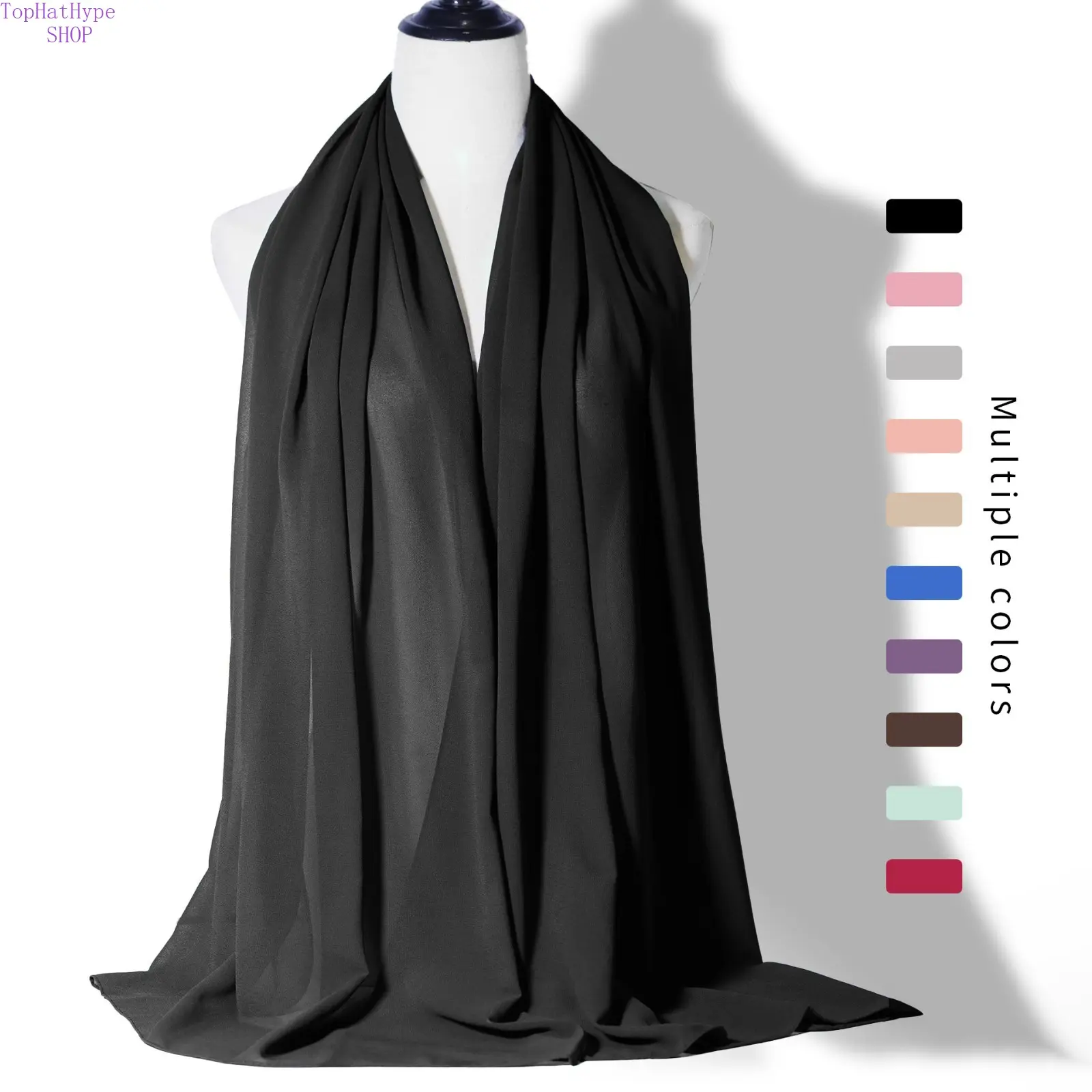 Monochrome Pearl Chiffon Bubble Scarf for Women, Lightweight Long Wrap Shawl, Windproof Sandproof Four Season Accessory, Elegant Versatile Headscarf for Outdoor, Beach, Travel and Daily Casual Wear