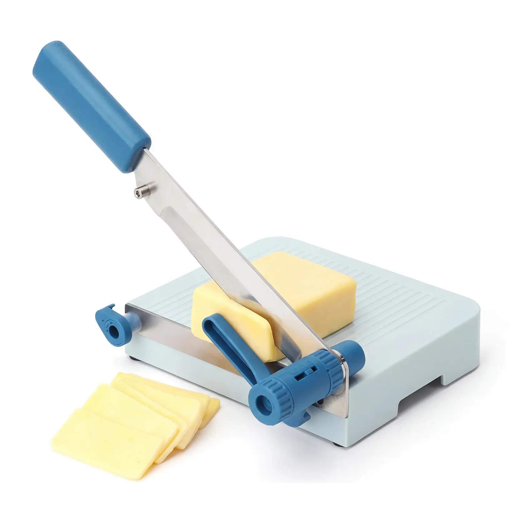 Manual Cheese Slicer, Adjustable Heavy Duty Cutter with Ergonomic Handle, Easy Grip Food Slicer for Arthritis & Weak Hands, Ideal for Cheese, Butter and Cold Cuts