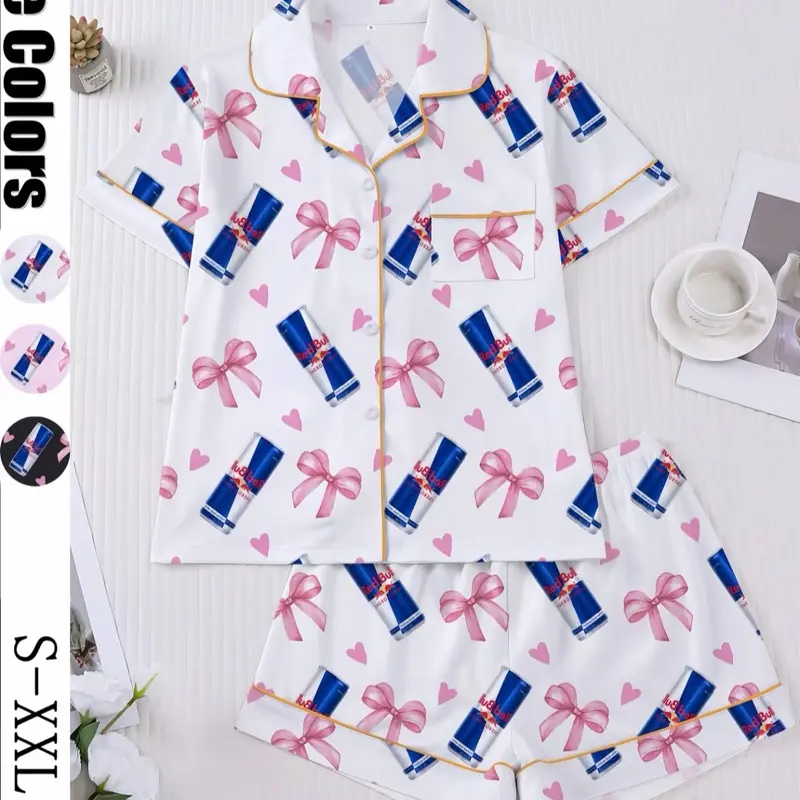 Red Bull 2-Piece Comfortable Sleepwear Pajama Set for Adults