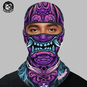 Mulsion Full Face Mask Neck Gaiter, Original Design Devil Night Fork, Sun Protection Dustproof Multi-Functional, Unisex Skull Party Style, Windproof Face Mask, Motorcycle Mask, Balaclava Face Mask, Outdoor Dustproof Mask, Ski Mask, Neck Gaiter Masks