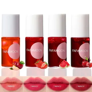 4PCS Lip Tint Stain Set, Mini Moisturizing Water Lipstick, Vivid Color Korean Lip Gloss, Long-Lasting Non-Stick Cup Multi-Use Lip and Cheek Tint