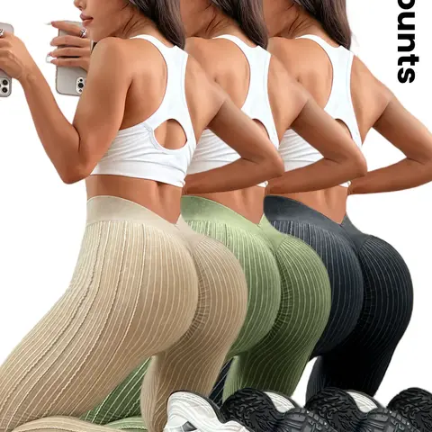 Sporty Women's Solid Color Jacquard Ruched V-waist Sports Leggings, High Waisted Athletic, Casual Comfy Breathable High Waist Skinny Pants for Yoga Gym Workout Running, Sportswear for All Seasons, Knitted Sports Pants, Activewear Bottoms